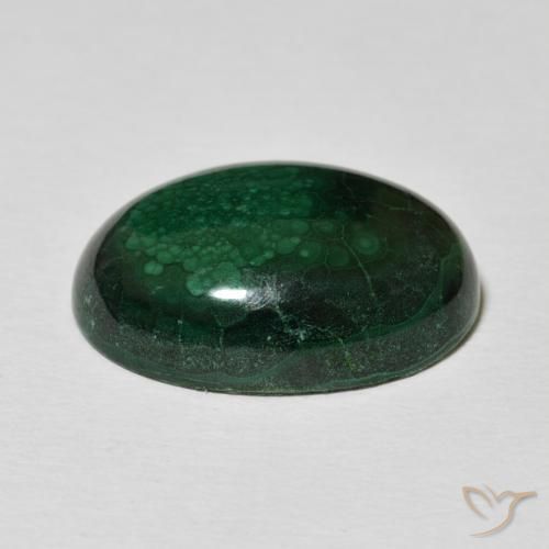 Malachite Verde scuro naturale da 15.28 ct, Ovale, Opaco