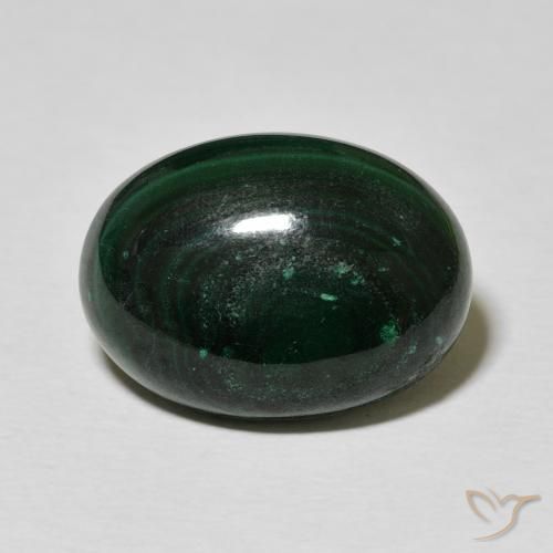 15.62ct Naturale Verde scuro Malachite, Ovale, Opaco