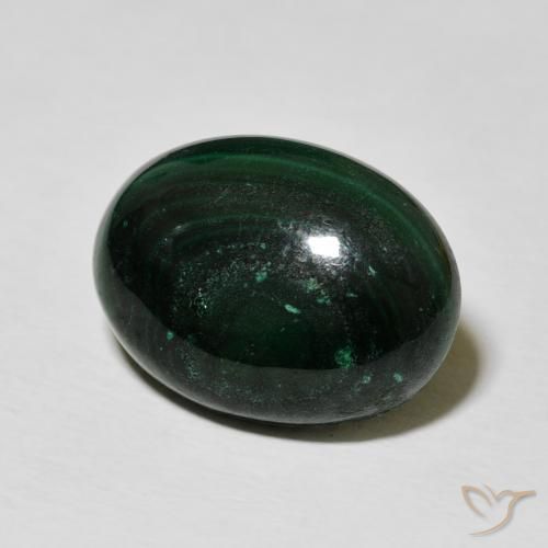 Malachite Verde scuro naturale da 15.62 ct, Ovale, Opaco