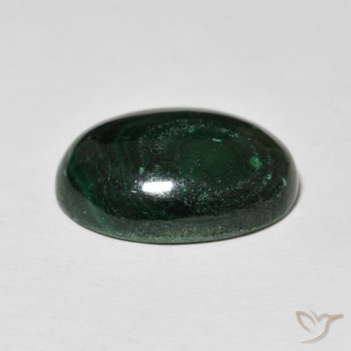 Malachite Verde scuro naturale da 15.62 ct, Ovale, Opaco