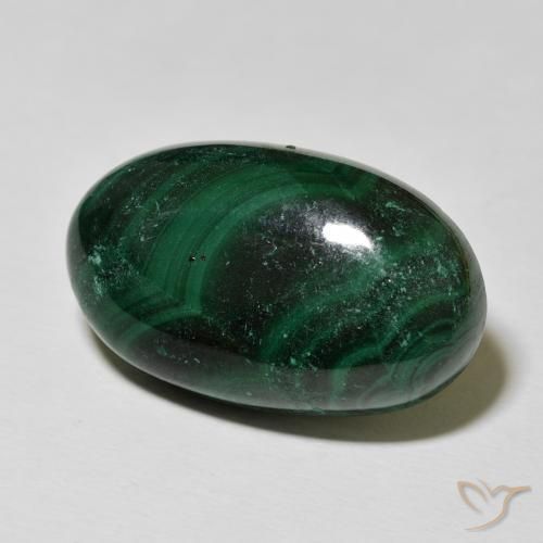 Malachite Verde scuro naturale da 44.21 ct, Ovale, Opaco