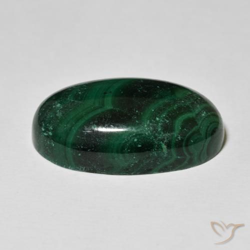 Malachite Verde scuro naturale da 44.21 ct, Ovale, Opaco