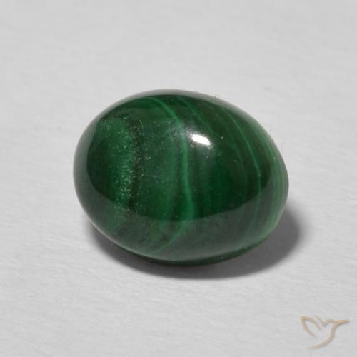 Malachite Verde scuro naturale da 2.66 ct, Ovale, Opaco