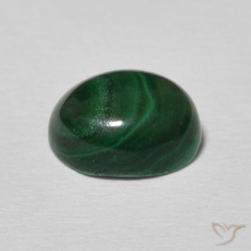 Malachite Verde scuro naturale da 2.66 ct, Ovale, Opaco