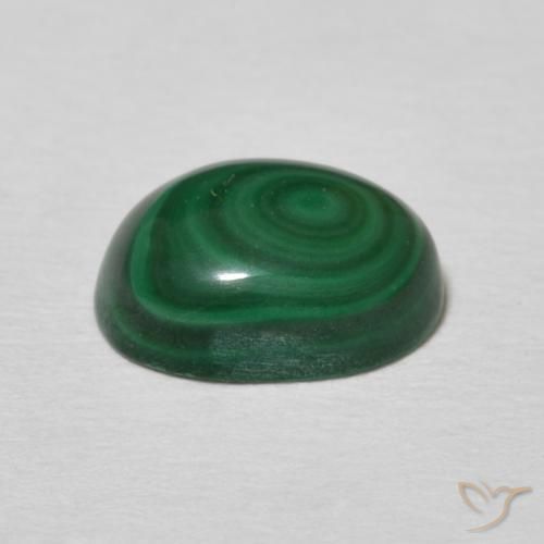 Malachite naturale verde da 2,53 ct, taglio ovale, opaco