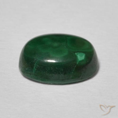 Malachite Verde scuro naturale da 2.97 ct, Ovale, Opaco