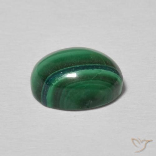 Malachite Verde multicolore naturale da 2.97 ct, Ovale, Opaco
