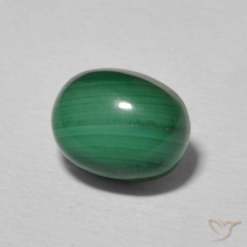 Malachite Verde multicolore naturale da 3.25 ct, Ovale, Opaco