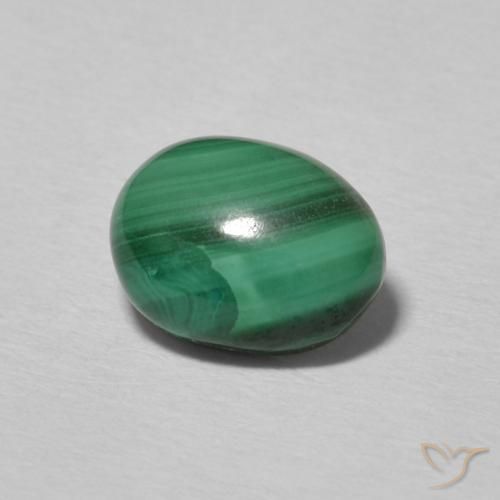 Malachite Verde multicolore naturale da 2.14 ct, Ovale, Opaco