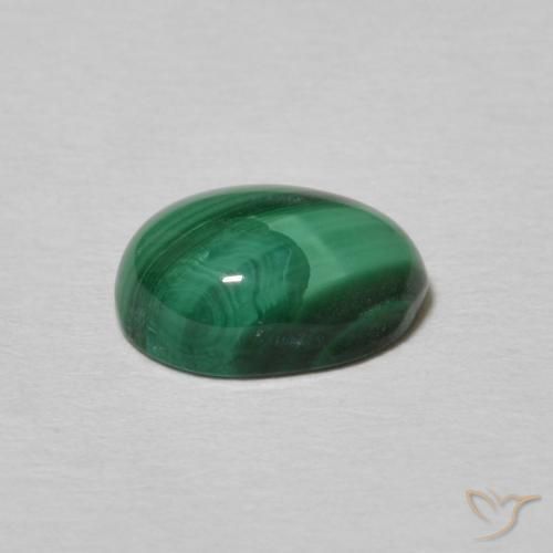 Malachite Verde multicolore naturale da 2.14 ct, Ovale, Opaco