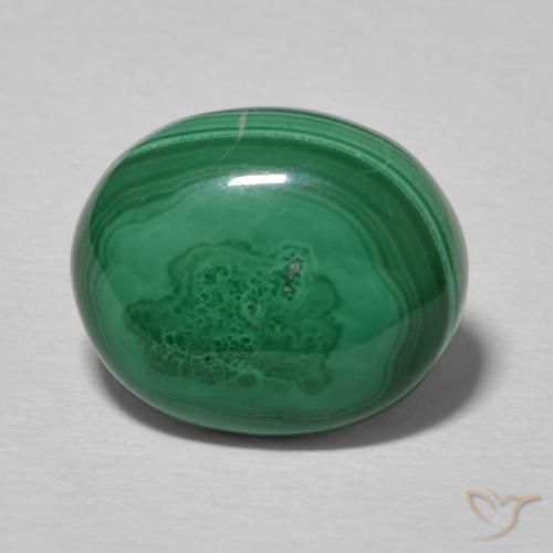 5.17ct Naturale Verde medio Malachite, Ovale, Opaco