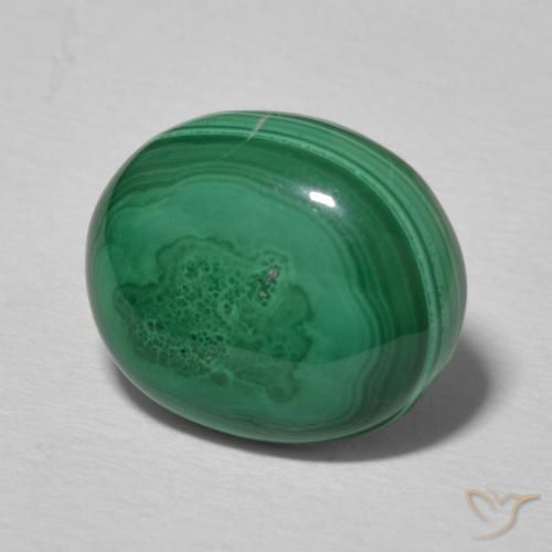 Malachite Verde medio naturale da 5.17 ct, Ovale, Opaco