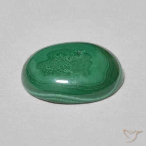 Malachite Verde medio naturale da 5.17 ct, Ovale, Opaco