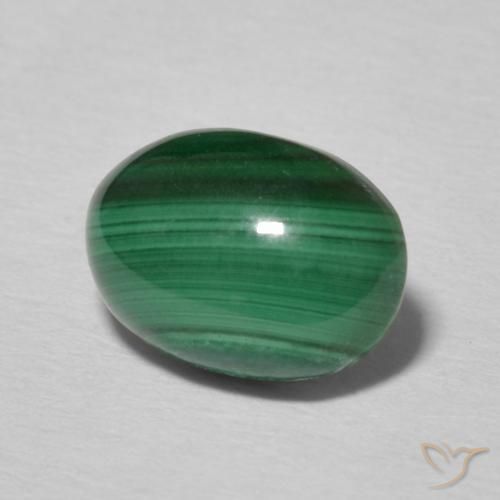 Malachite Verde scuro naturale da 2.36 ct, Ovale, Opaco