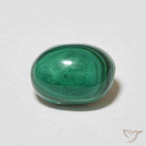 3.70ct Naturale Verde multicolore Malachite, Ovale, Opaco