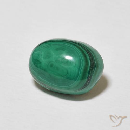Malachite Verde multicolore naturale da 3.70 ct, Ovale, Opaco