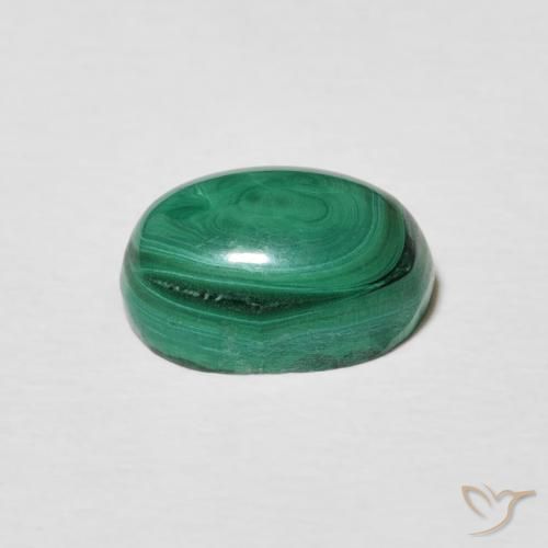 Malachite Verde multicolore naturale da 3.70 ct, Ovale, Opaco