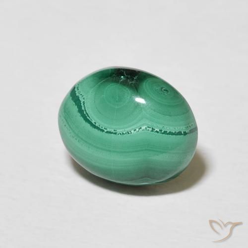 Malachite Verde multicolore naturale da 3.72 ct, Taglio ovale, Opaco