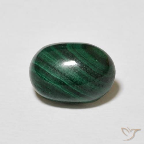 3.00ct Naturale Verde scuro Malachite, Ovale, Opaco