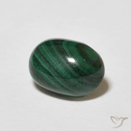 Malachite Verde scuro naturale da 3.00 ct, Ovale, Opaco