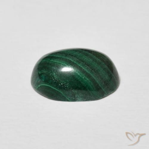 Malachite Verde scuro naturale da 3.00 ct, Ovale, Opaco