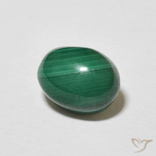 Malachite Verde medio naturale da 3.12 ct, Ovale, Opaco