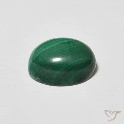 Malachite Verde medio naturale da 3.12 ct, Ovale, Opaco