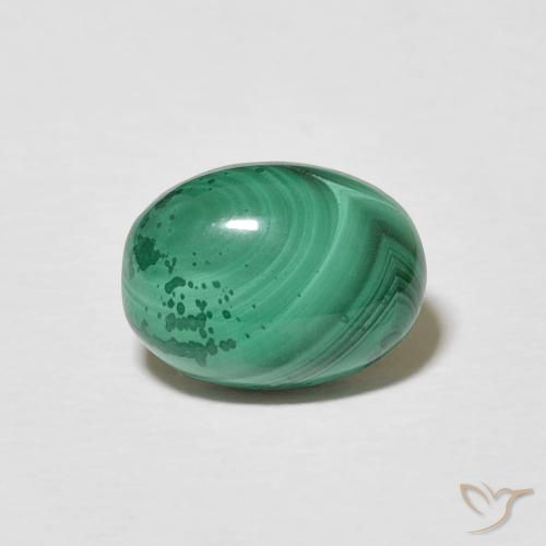 3.64ct Naturale Verde multicolore Malachite, Ovale, Opaco