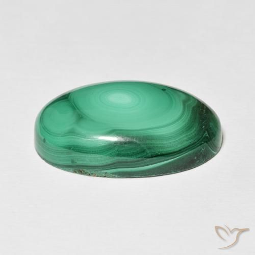 Malachite Verde medio naturale da 24.61 ct, Ovale, Opaco