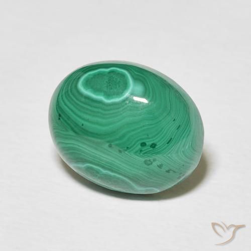 Malachite naturale verde da 4,33 ct, taglio ovale, opaco