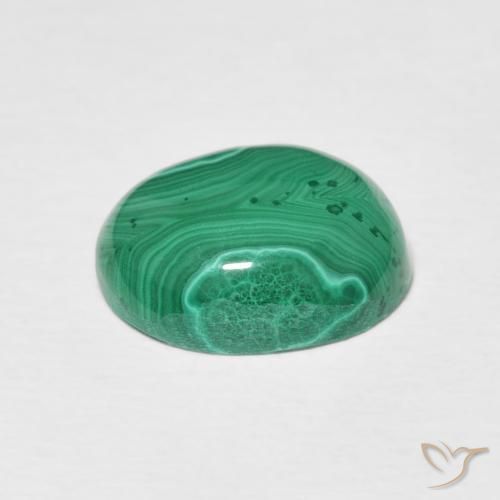 Malachite naturale verde da 4,33 ct, taglio ovale, opaco