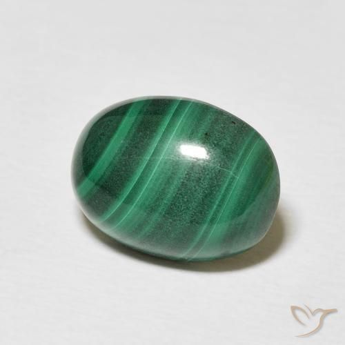 Malachite Verde multicolore naturale da 5.13 ct, Ovale, Opaco