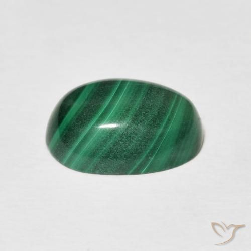 Malachite Verde multicolore naturale da 5.13 ct, Ovale, Opaco