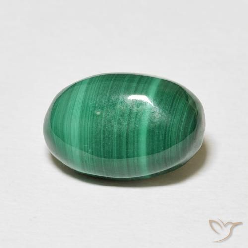 5.60ct Naturale Verde medio Malachite, Ovale, Opaco
