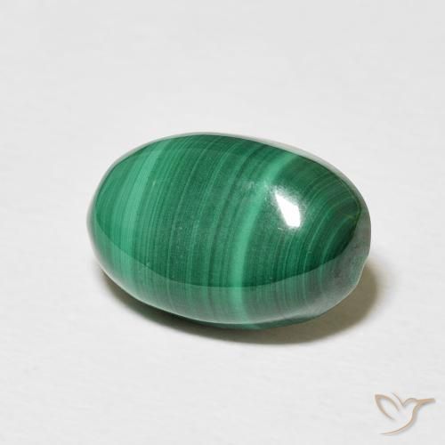 Malachite Verde medio naturale da 5.60 ct, Ovale, Opaco