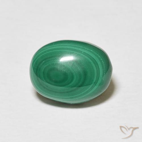 3.58ct Naturale Verde multicolore Malachite, Ovale, Opaco