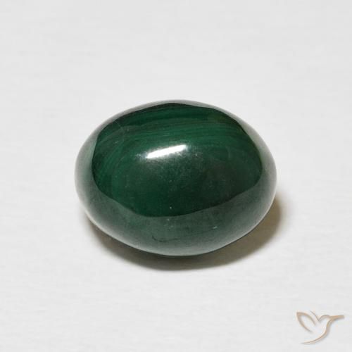 4.66ct Naturale Verde scuro Malachite, Ovale, Opaco