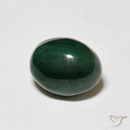 Malachite Verde scuro naturale da 4.66 ct, Ovale, Opaco