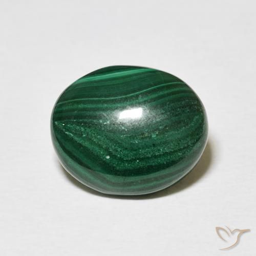 5.16ct Naturale Verde medio Malachite, Ovale, Opaco