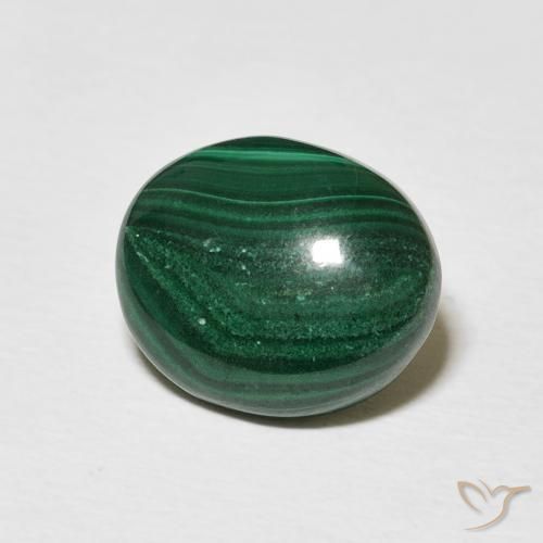 Malachite Verde medio naturale da 5.16 ct, Ovale, Opaco