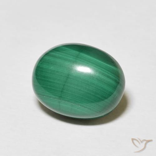 Malachite Verde medio naturale da 5.75 ct, Ovale, Opaco