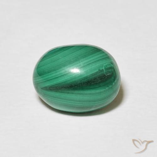 3.16ct Naturale Verde medio Malachite, Ovale, Opaco