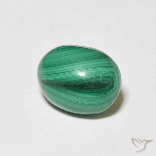 Malachite Verde medio naturale da 3.16 ct, Ovale, Opaco