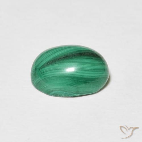 Malachite Verde medio naturale da 3.16 ct, Ovale, Opaco