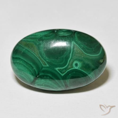 Malachite Verde scuro naturale da 46.88 ct, Ovale, Opaco