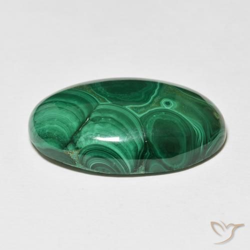 Malachite Verde scuro naturale da 46.88 ct, Ovale, Opaco