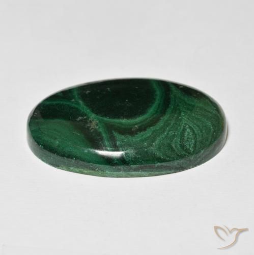 Malachite Verde scuro naturale da 79.08 ct, Ovale, Opaco