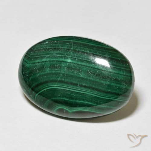 Malachite Verde medio naturale da 35.65 ct, Ovale, Opaco