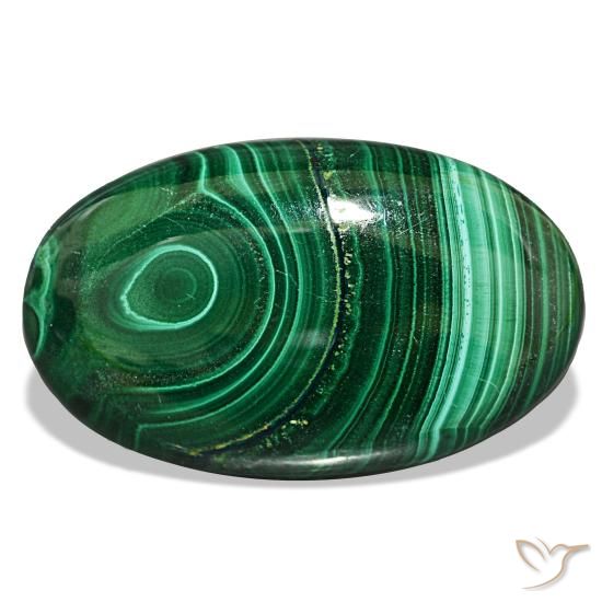 Malachite naturale verde da 30,82 ct, taglio ovale, opaco