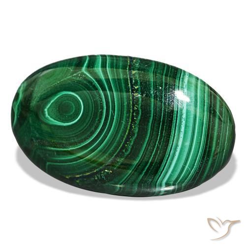 Malachite naturale verde da 30,82 ct, taglio ovale, opaco